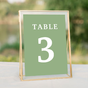 Elegante Sage Green Wedding Tischnummer