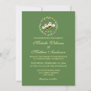 Elegante Sage Green Whimsical bedeutet Hochzeit zu Einladung