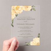 Elegante Sage Green Yellow Floral Wedding Acryleinladungen (Insitu (Handheld))