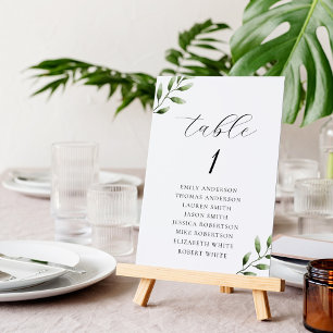 Elegante Sage Greenerity Hochzeitsstiftung Tischnummer