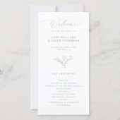 Elegante Sage Greenery Boho Floral Wedding Program (Vorderseite)