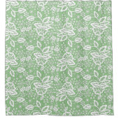 ELEGANTE SAGE GRÜNE UND WEISSE FLÄCHENDUSCHE DUSCHVORHANG (Vorderseite)