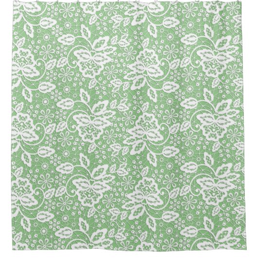 ELEGANTE SAGE GRÜNE UND WEISSE FLÄCHENDUSCHE DUSCHVORHANG (Vorderseite)