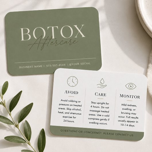 Elegante Sage Minimal Botox Nachsorge