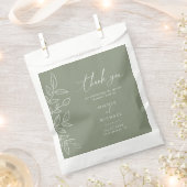 Elegante Sage Minimalistische Blätter Hochzeit Vie Geschenktütchen (Ausgeschnitten)