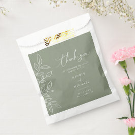 Elegante Sage Minimalistische Blätter Hochzeit Vie Geschenktütchen