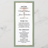 Elegante Sage Rose Gold Kupfer Palm Tree Hochzeit Programm (Vorderseite)