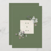 Elegante Sage und Cream Monogram Einladung zur Hoc (Vorne/Hinten)
