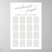 Elegante Sage Unsere Lieblings-Sitzkarte Poster (Vorne)