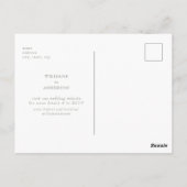 Elegante Sage Wedding Save the Date Announcement Postkarte (Rückseite)