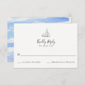 Elegante Sailboat Wedding RSVP Card (Vorne/Hinten)