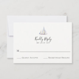 Elegante Sailboat Wedding RSVP Card Karte