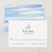Elegante Sailboat Wedding RSVP Card Karte (Vorne/Hinten)