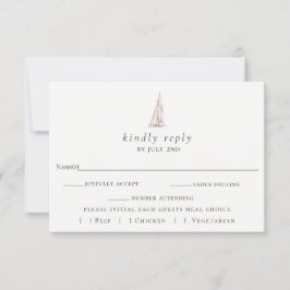 Elegante Sailboat Wedding RSVP Card Karte