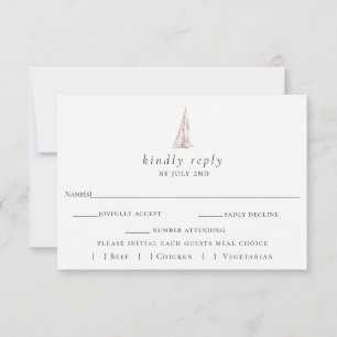 Elegante Sailboat Wedding RSVP Card Karte