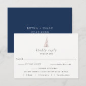 Elegante Sailboat Wedding RSVP Card Karte (Vorne/Hinten)