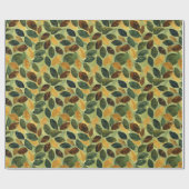 Elegante saisonale, grün-gelb-orangefarbene Herbst Geschenkpapier (Flach)