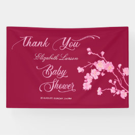 Elegante Sakura Cherry Blossoms Babydusche Banner