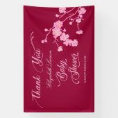 Elegante Sakura Cherry Blossoms Babydusche Banner (Vertikal)