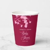 Elegante Sakura Cherry Blossoms Babydusche Pappbecher (Rückseite)