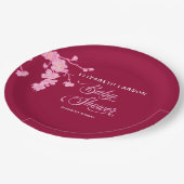 Elegante Sakura Cherry Blossoms Babydusche Pappteller (Schrägansicht)