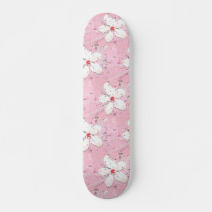 Elegante Sakura Kirschblüte Rosa Blütenmädchen Skateboard