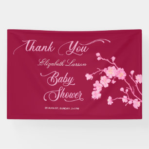 Elegante Sakura-Kirschblüten-Baby-Party Banner