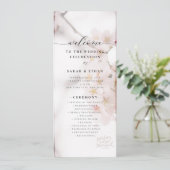 Elegante Sakura Rosa Blumenkirsche Blossom Hochzei Programm (Stehend Vorderseite)