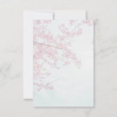Elegante Sakura Rosa Blumenkirsche Blossom Hochzei RSVP Karte (Rückseite)