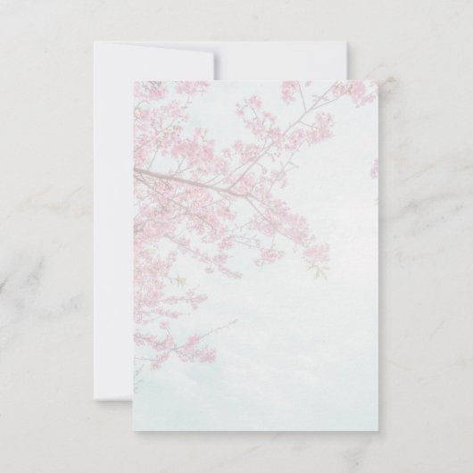 Elegante Sakura Rosa Blumenkirsche Blossom Hochzei RSVP Karte (Rückseite)