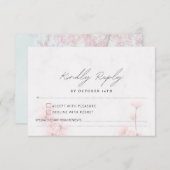 Elegante Sakura Rosa Blumenkirsche Blossom Hochzei RSVP Karte (Vorne/Hinten)