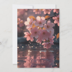 Elegante Sakura Über Wasser Hochzeitseinladung - S Einladung