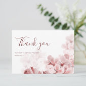 Elegante Sakura Zweig Moderne Hochzeit im Frühjahr Dankeskarte (Stehend Vorderseite)