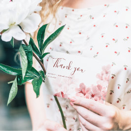 Elegante Sakura Zweig Moderne Hochzeit im Frühjahr Dankeskarte