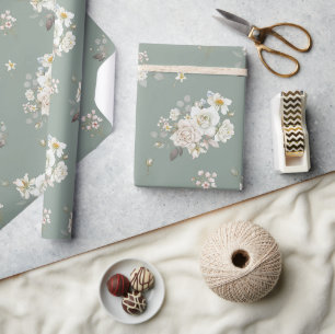Elegante Salbei Botanisches Einwickelpapier Geschenkpapier