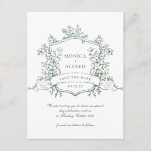 Elegante Salbei-Französische-Garten-Hochzeit - Ter Postkarte