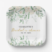 Elegante Salbei-Grün-Brautparty Pappteller (Vorderseite)