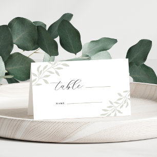 Elegante Salbei-Grün-Hochzeitstisch Platzkarte