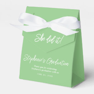 Elegante Salbei-Grüne Sie-hat-es-geschafft-Abschlu Geschenkschachtel