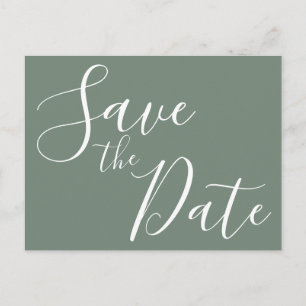 Elegante Salbei Save The Date Postkarten