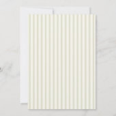 Elegante, salbeigrün gestreifte Monogramm-Hochzeit Save The Date (Rückseite)