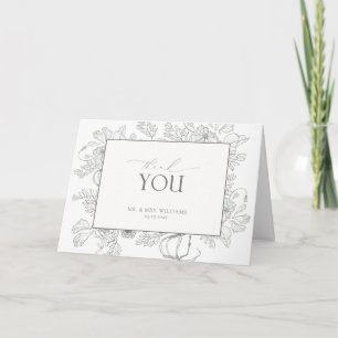 Elegante Salbeigrüne Aquarell-Blumen-Dankeskarte Karte
