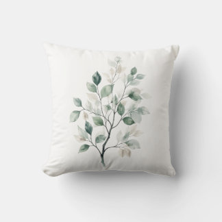 Elegante Salbeigrüne Blatt-Kissenhülle Kissen