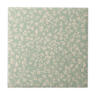 Elegante Salbeigrüne Botanik Fliese