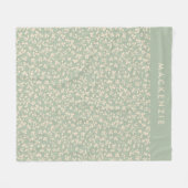 Elegante Salbeigrüne Botanische Personalisierte Fleecedecke (Vorderseite (Horizontal))
