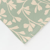 Elegante Salbeigrüne Botanische Personalisierte Fleecedecke (Ecke)