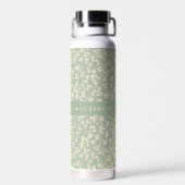 Elegante Salbeigrüne Botanische Personalisierte Trinkflasche (Rückseite)