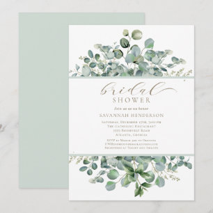 Elegante Salbeigrüne Florale Brautparty Editable Einladung