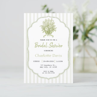 Elegante Salbeigrüne Florale Brautparty Einladung