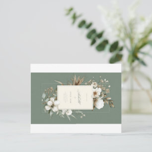 Elegante Salbeigrüne Florale Dankeskarten   Bla Postkarte